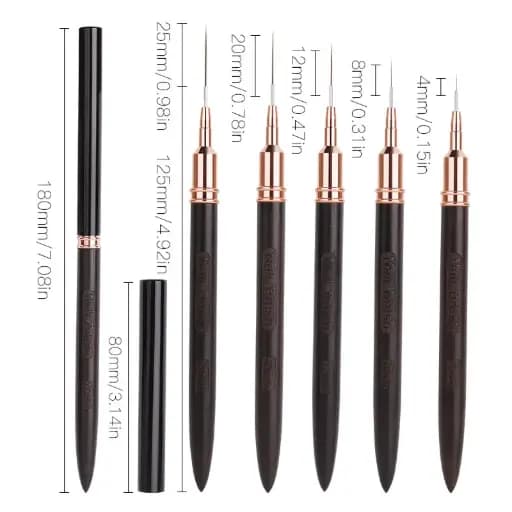 Professional nail art liner brush - ultra-fine needle tip, sandalwood handle, japanese style