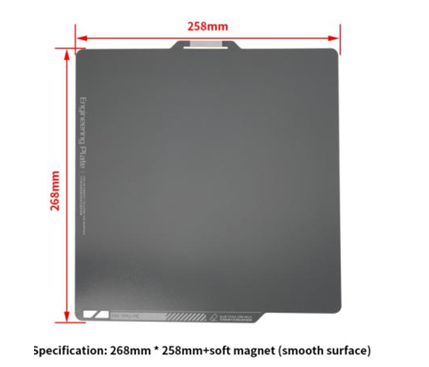 3d Printing Plate Smooth Surface with 
Magnetic Base 268*258mm